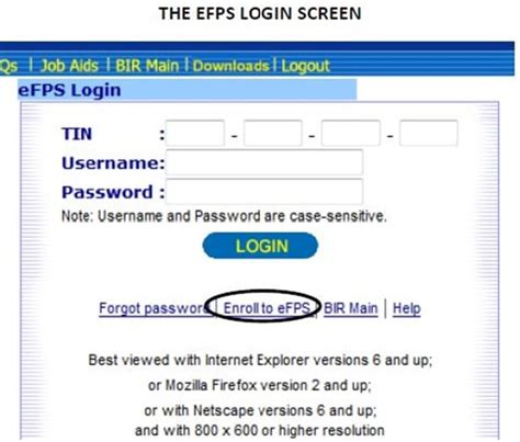 efps bir login|bir eregistration.